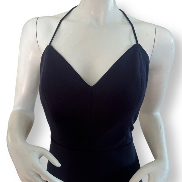 Windsor Navy Formal Dress w/ Lace Back & Front Slit Size L - Picture 3 of 10